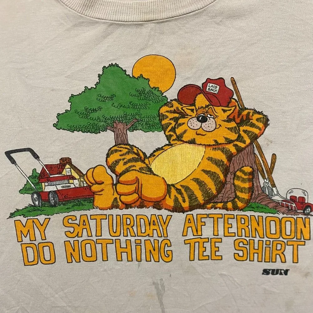 Vintage 80s Funny Comic Quote Humor Slogan Single Stitch Tee - Picture 3 of 7